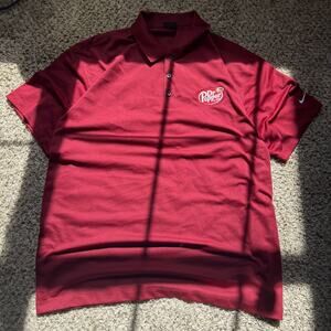 Dr. Pepper Logo Nike Golf Dri Fit Polo Shirt Men's XL Embroidered Football1